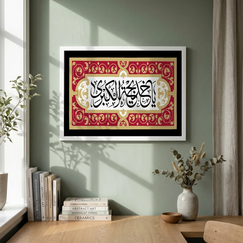 تابلو طرح یا خدیجه الکبری مدل G15632 فریم سفید