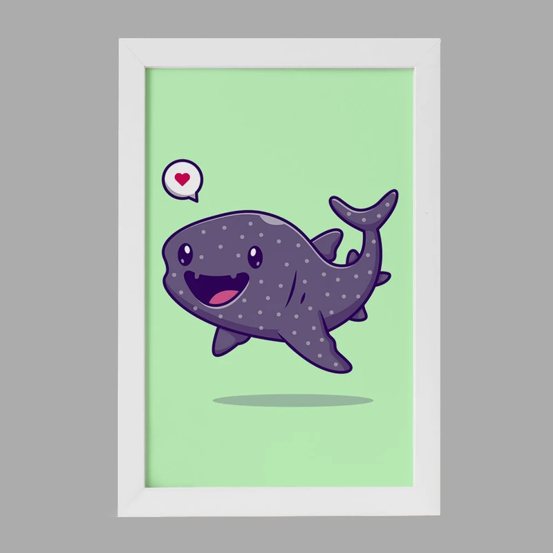 تابلو خندالو مدل حیوانات بامزه ماهی لجن خوار کد 29679