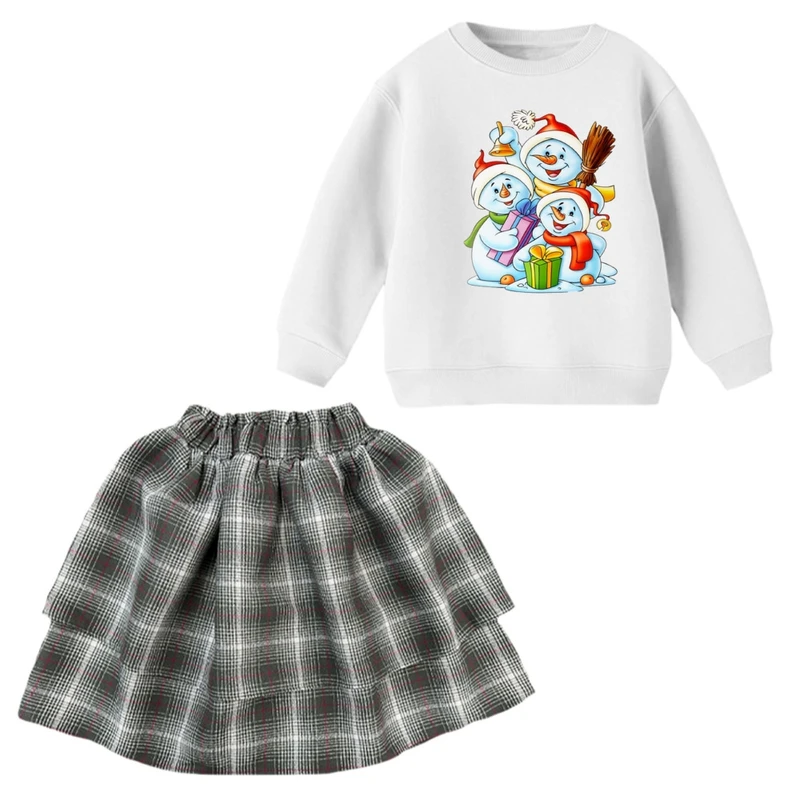 ست سویشرت و دامن دخترانه مدل انار یلدایی کد 6