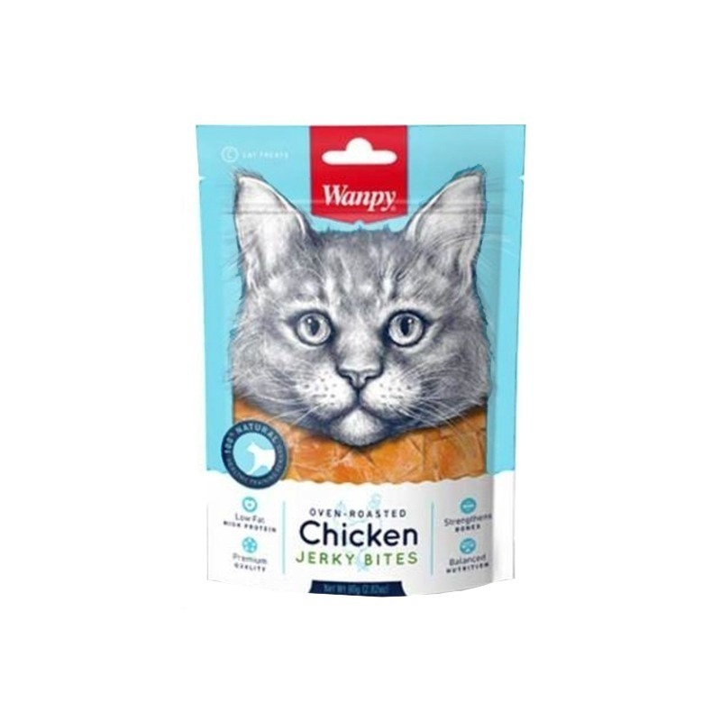 تشویقی گربه ونپی مدل Crispy Jerky Bites طعم مرغ وزن 80 گرم