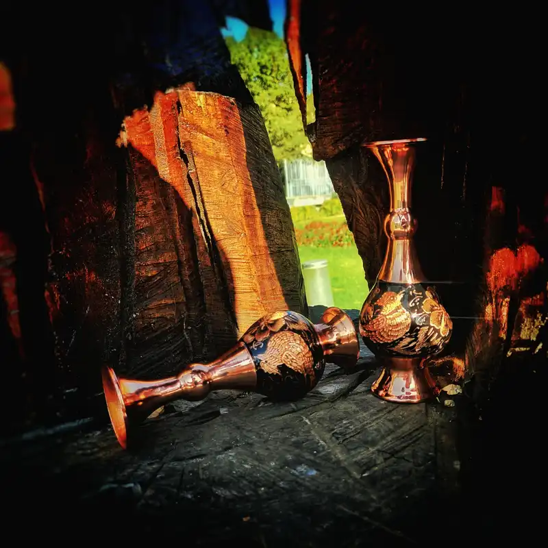 گلدان مسی مدل الماس تراش کد 20