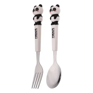 قاشق و چنگال کودک مدل Friends بسته 2 عددی