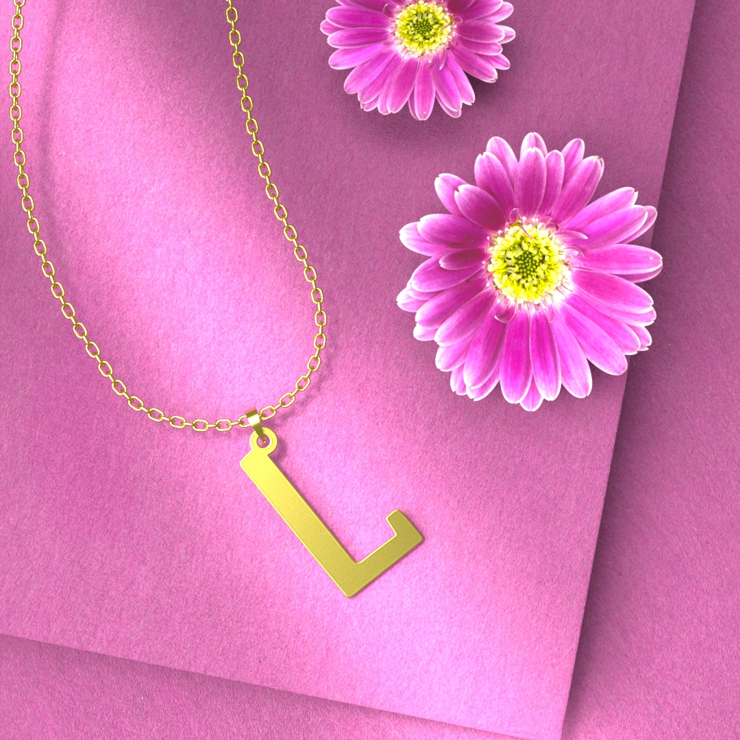 گردنبند طلا 18 عیار زنانه مدوپد مدل حرف L کد H3-1-1144