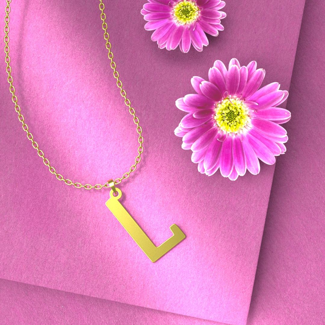 گردنبند طلا 18 عیار زنانه مدوپد مدل حرف L کد H3-1-1144 -  - 4