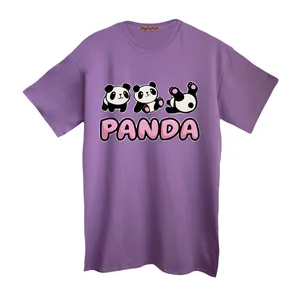 تی شرت لانگ آستین کوتاه زنانه مدل پاندا رنگ یاسی