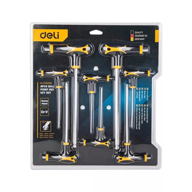 آچار آلن دلی مدل DL233208 بسته 8 عددی