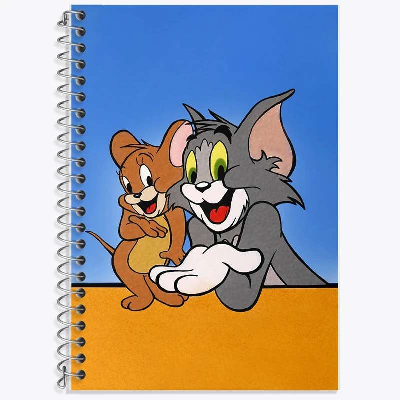 دفتر زبان 50 برگ خندالو مدل دو خط طرح تام و جری کد F2234