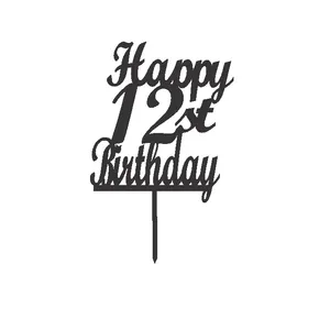 تاپر کیک طرح عدد 12 مدل happy birthday