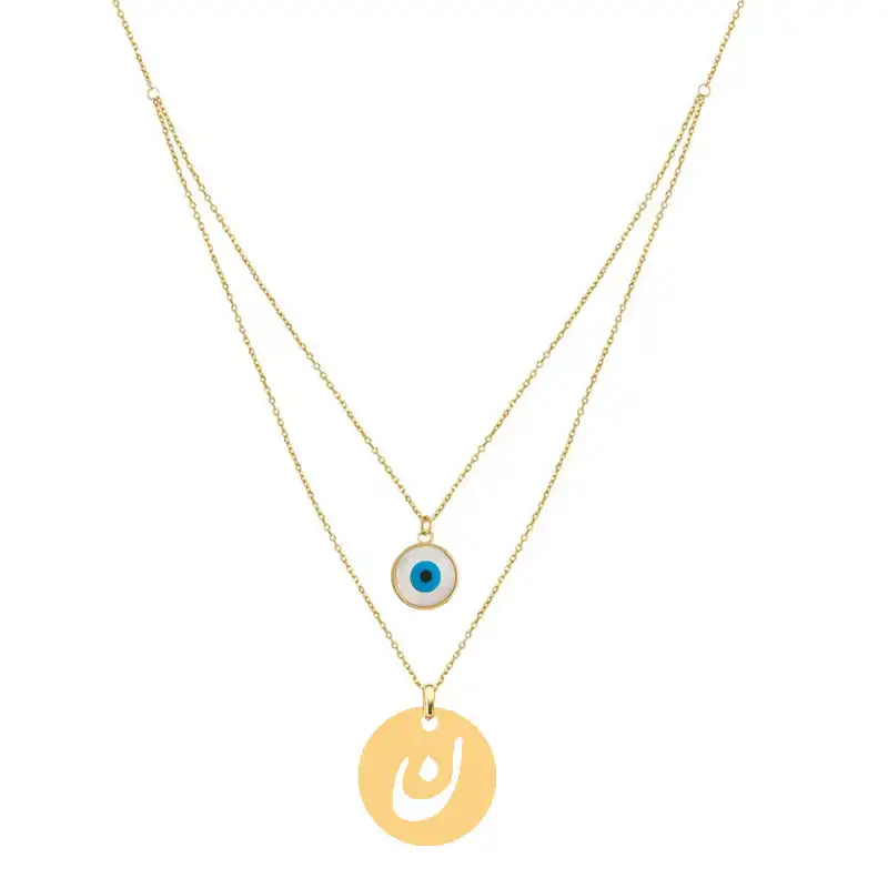 گردنبند طلا 18 عیار زنانه کرابو مدل ن چشم نظر Kr72866