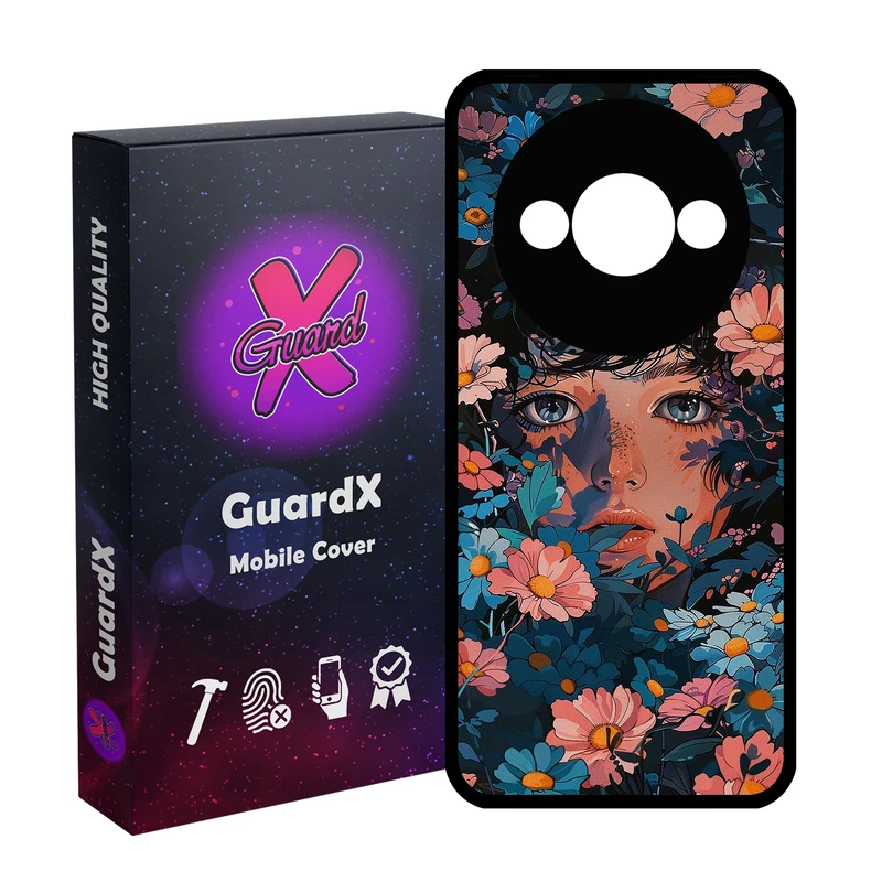کاور گارد ایکس طرح دختر گل مدل Glass10786 مناسب برای گوشی موبایل شیائومی Redmi A3 4G/ A3X 4G/ Poco C61