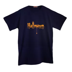 تی شرت لانگ آستین کوتاه زنانه مدل هالووین رنگ سرمه ای