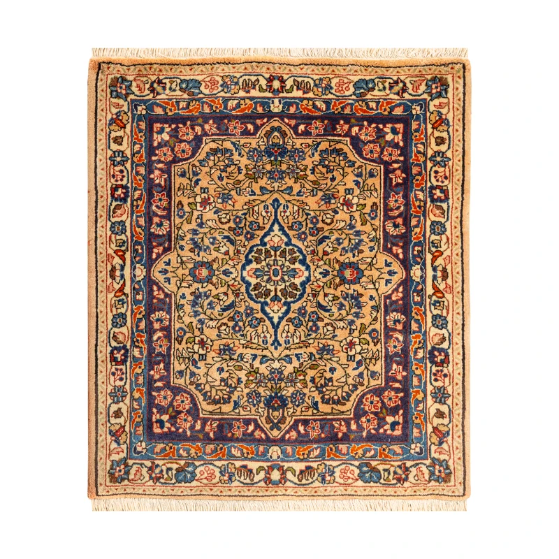فرش دستبافت نیم متری طرح ساروق  کد 45P619 زمینه کرم