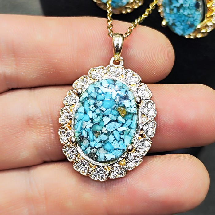 نیم ست زنانه مدل سنگ فیروزه نیشابور کد 658