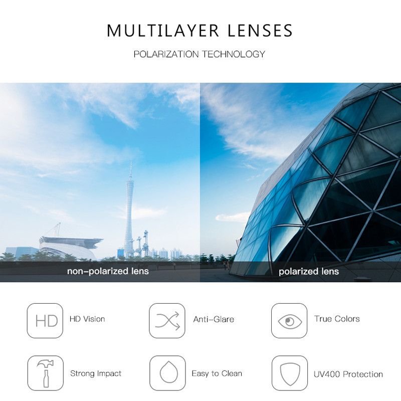 عینک آفتابی مربعی پلاریزه پلیس مدل S P L 8018TR C GOLBL POLARIZED SUNGLASSES -  - 7