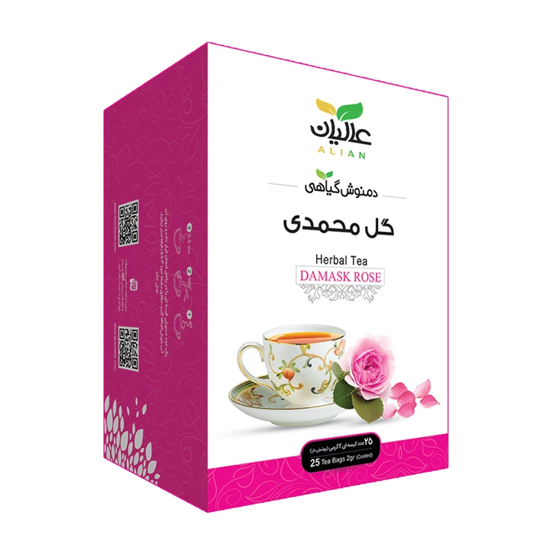 دمنوش گیاهی گل محمدی عالیان بسته ۲۵ عددی