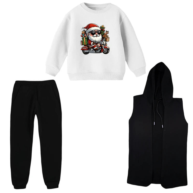 ست 3 تکه لباس راحتی بچگانه مدل کریسمسی کد 017