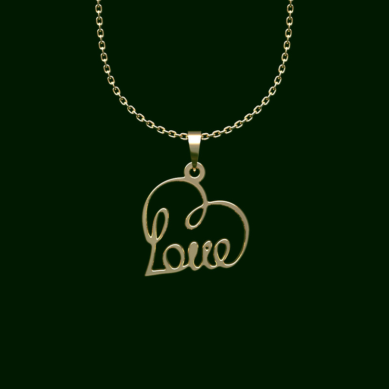 گردنبند طلا 18 عیار زنانه مدوپد مدل love کد V2-1-1024