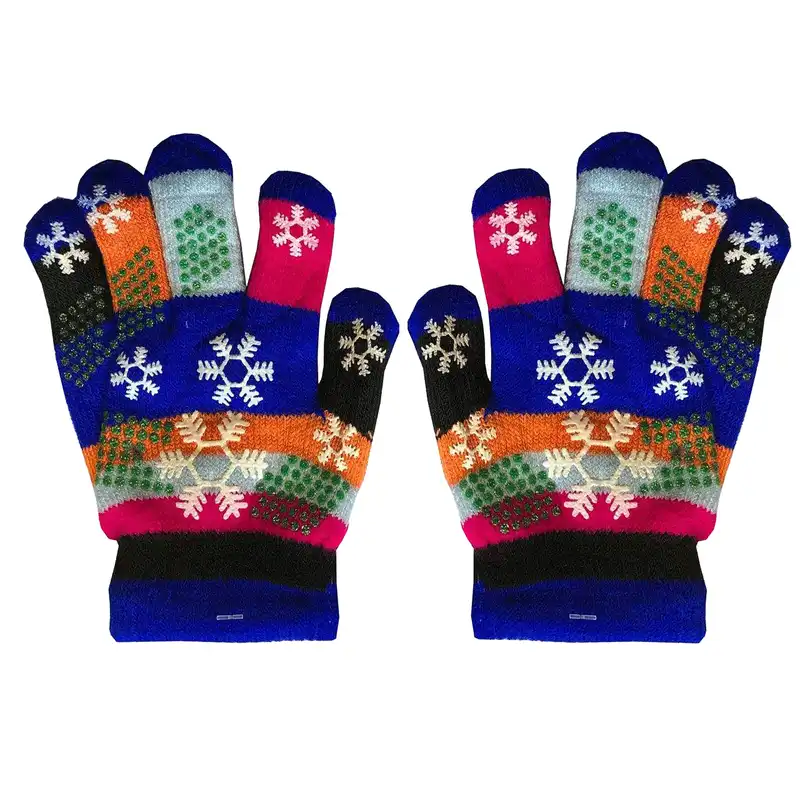 دستکش بافتنی دخترانه طرح دانه برف کد 7-10