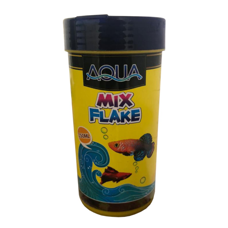 غذای ماهی آکواریوم آکوا مدل Mix flake حجم 250 میلی لیتر