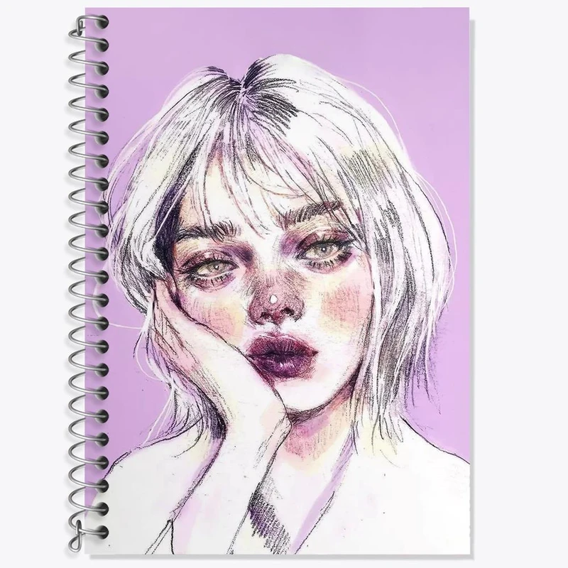 دفتر زبان 50 برگ خندالو مدل دو خط طرح دخترونه کد 6076