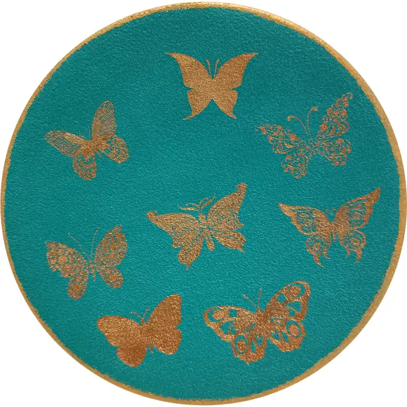 بشقاب دیوارکوب سفالی مدل پروانه ها کد 3