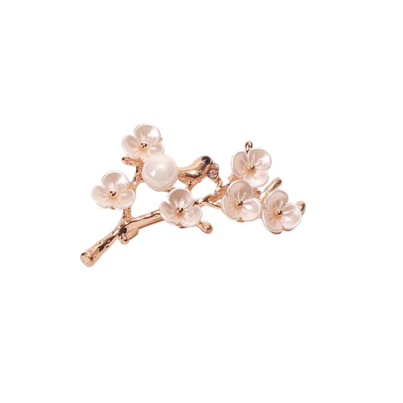 گل سینه زنانه مدل شکوفه و موارید کد 112005528