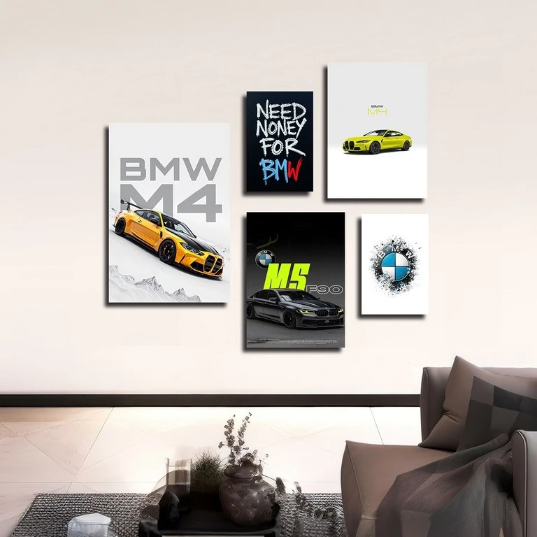 تابلو شاسی بکلیت طرح ماشین BMW M4  مدل SH-4935 مجموعه 5 عددی