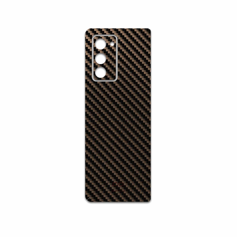 برچسب پوششی ماهوت مدل Glossy-Brown-Fiber مناسب برای گوشی موبایل سامسونگ Galaxy Z FOLD 2