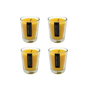 شمع لیوانی مدل انبه بسته چهار عددی