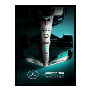 تابلو نوری بکلیت طرح مدرن خودرو و ماشین مسابقه بنز AMG مدل B-bu7198 فریم مشکی