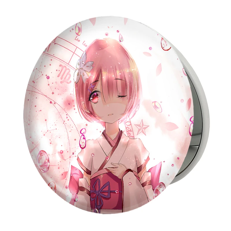 آینه جیبی خندالو طرح رم و رام انیمه دختر مدل تاشو کد 12139 