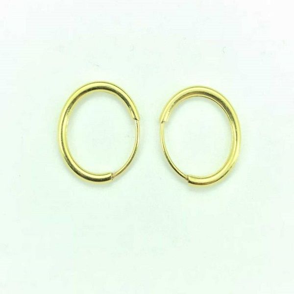 گوشواره طلا 18 عیار زنانه مدل حلقه ای -  - 2