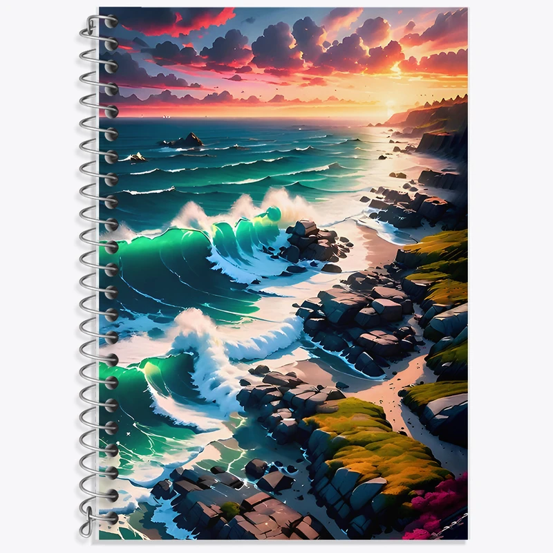 دفتر لغت 50 برگ خندالو طرح دریا کد F7276