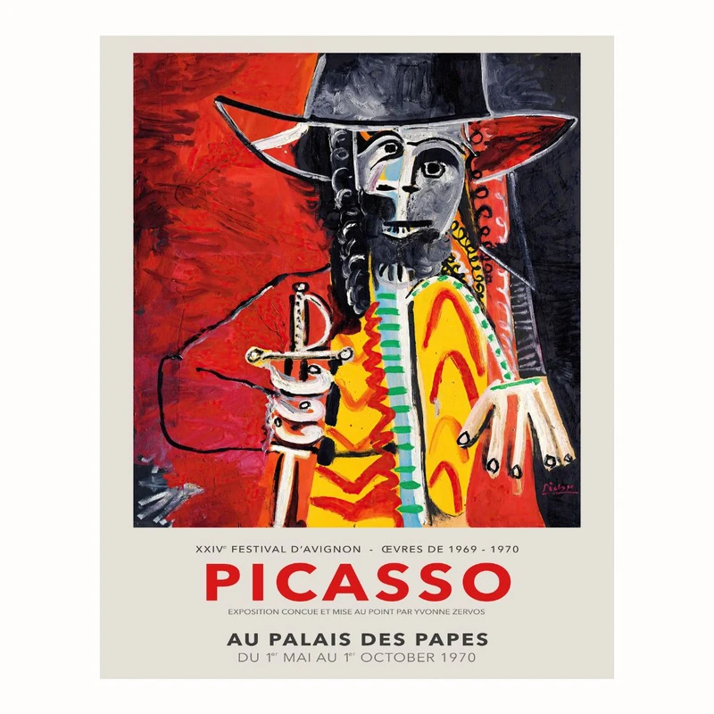 پوستر مدل وینتیج پابلو پیکاسو -مرد با شمشیر 