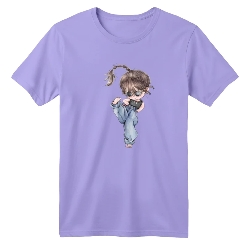 تی شرت آستین کوتاه بچگانه مدل دخترک کد 4