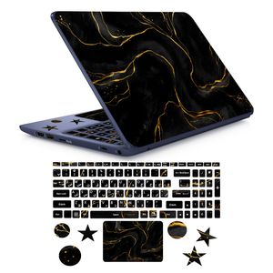 استیکر لپ تاپ راتیانا مدل marble 01 مناسب برای لپ تاپ 15 تا 17 اینچ به همراه برچسب حروف فارسی کیبورد