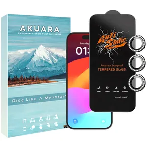 Akuara AKU ASNG Screen Protector Suitable For Apple iPhone 15 Pro Mobile Phone with Lens Protector