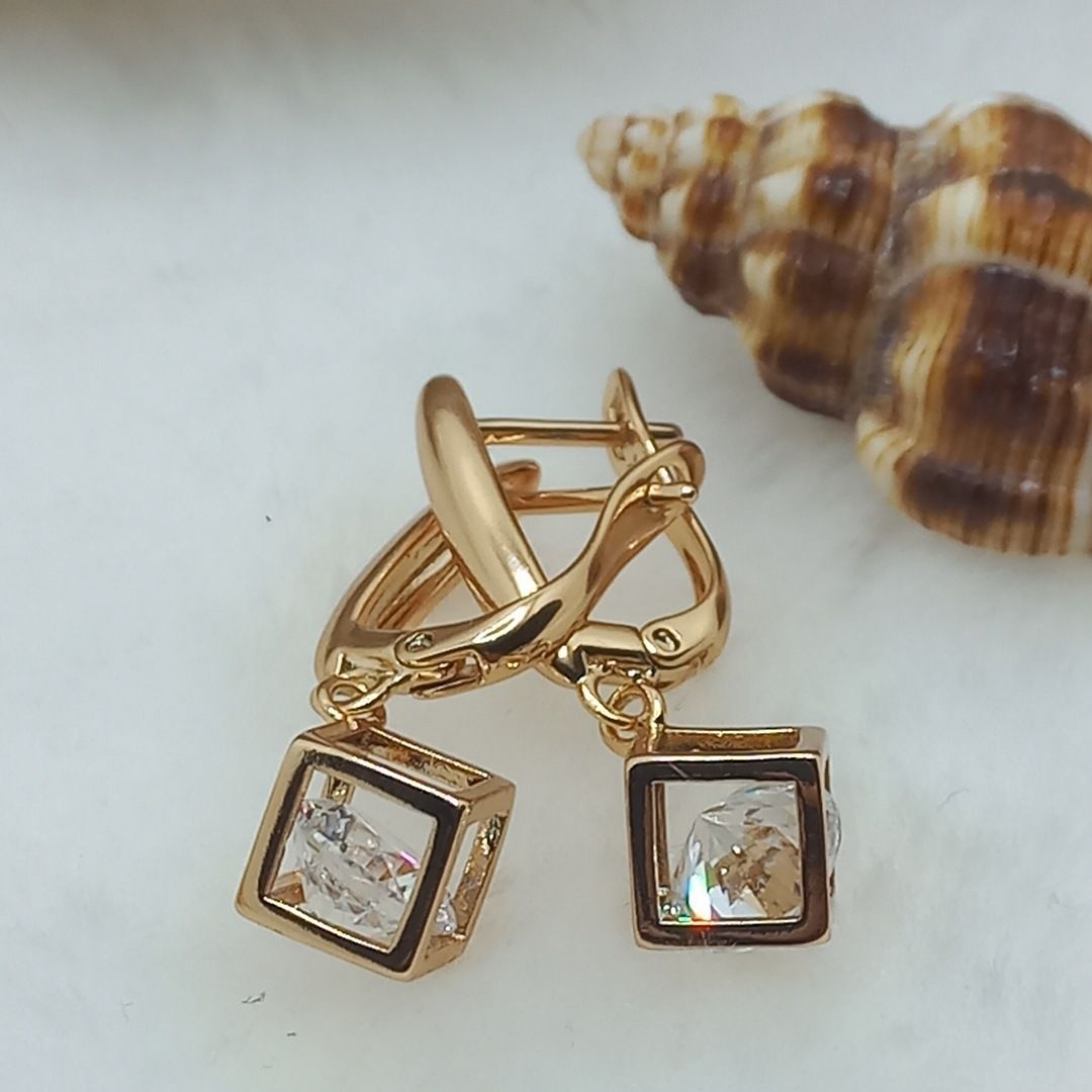 گوشواره زنانه ژوپینگ مدل مکعبی کد NN 017 -  - 6