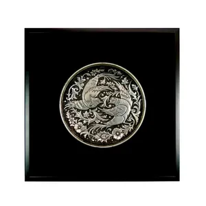 تابلو قلمزنی طرح گل و مرغ