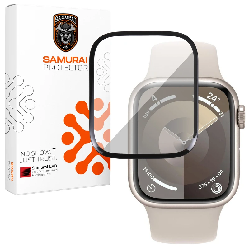 محافظ صفحه نمایش سامورایی مدل Pama مناسب برای ساعت هوشمند اپل Watch Series 7 41mm / Series 8 41mm / Series 9 41mm
