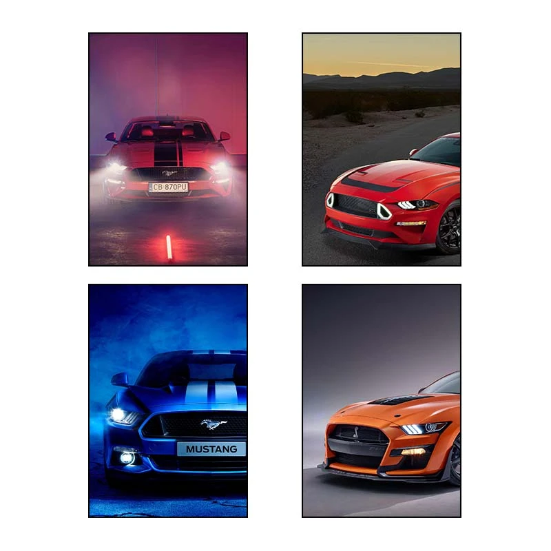 تابلو شاسي کارنيکا طرح فورد ماستنگ Ford Mustang کد 86020 مجموعه 4 عددی