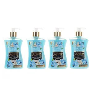مایع دستشویی اکتیو مدل Shell & Flower وزن 450 گرم بسته 4 عددی
