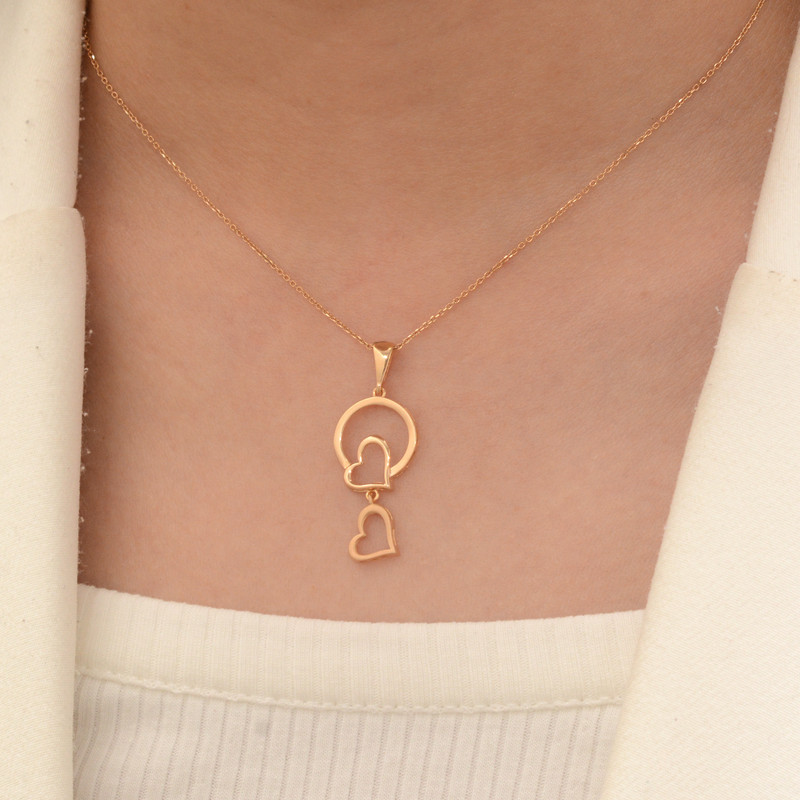 آویز گردنبند طلا 18 عیار زنانه طلای مستجابی مدل قلب کد 05