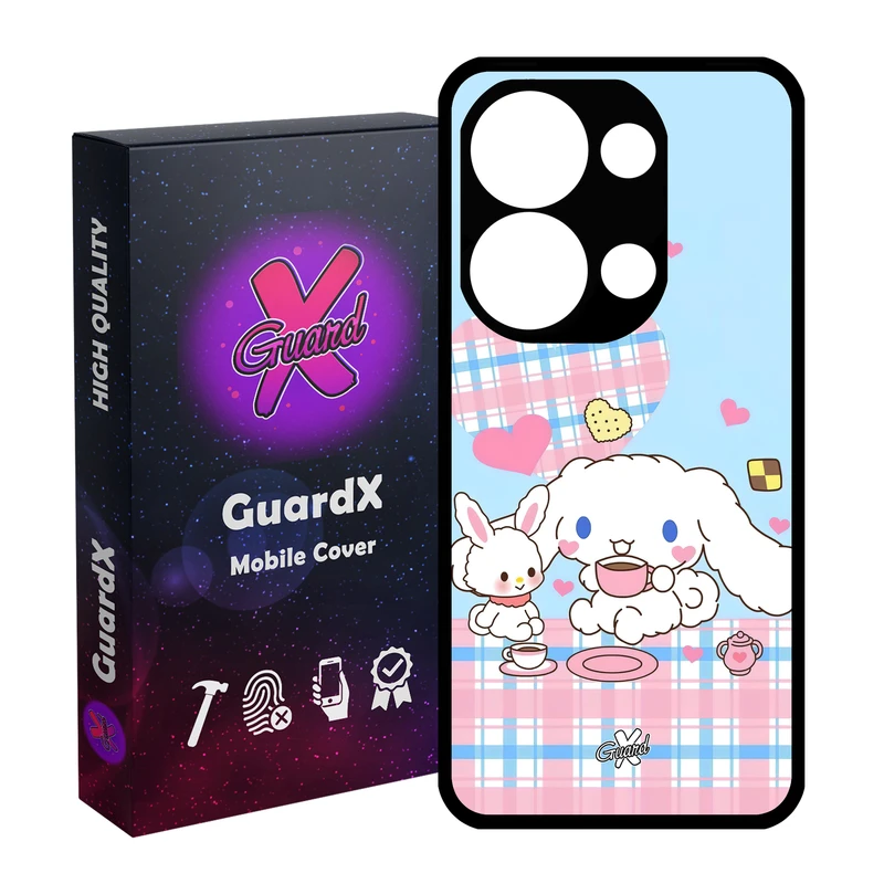 کاور گارد ایکس طرح خرگوش مدل قاب Glass10508 مناسب برای گوشی موبایل شیائومی Poco X6 5G / Note 13 Pro 5G