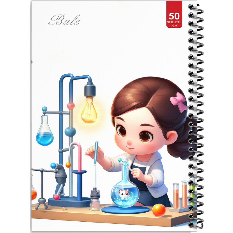 دفتر نقاشی 50 برگ انتشارات بله طرح دختر دانشمند کد A4-L706
