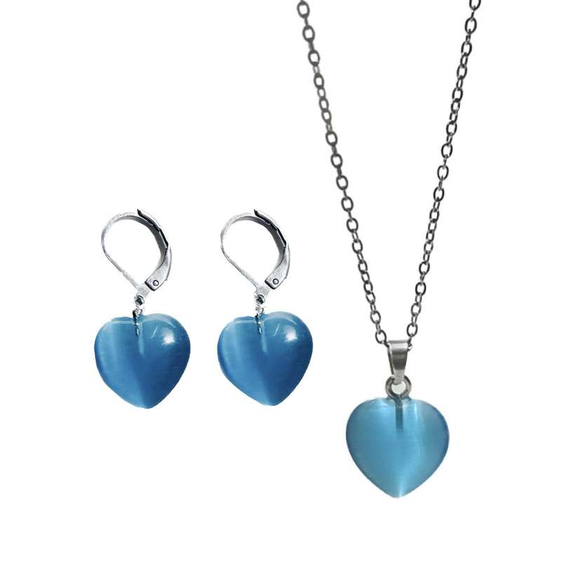 نیم ست زنانه مدل قلب سنگی bl