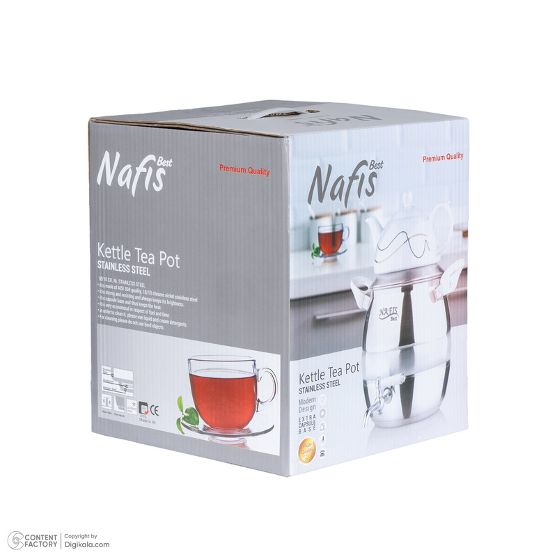 سماور گازی نفیس مدل رولکس گنجایش 6 لیتر به همراه قوری