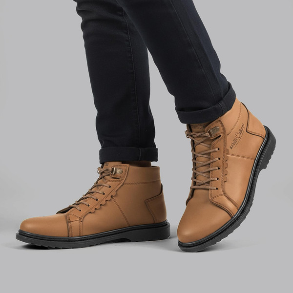 نیم بوت مردانه مدل شیک گام رنگ عسلی