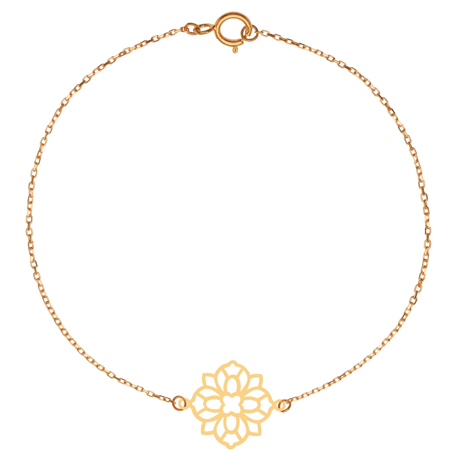 پابند طلا 18 عیار زنانه کرابو طرح گل اسلیمی مدل Kr2088 -  - 1