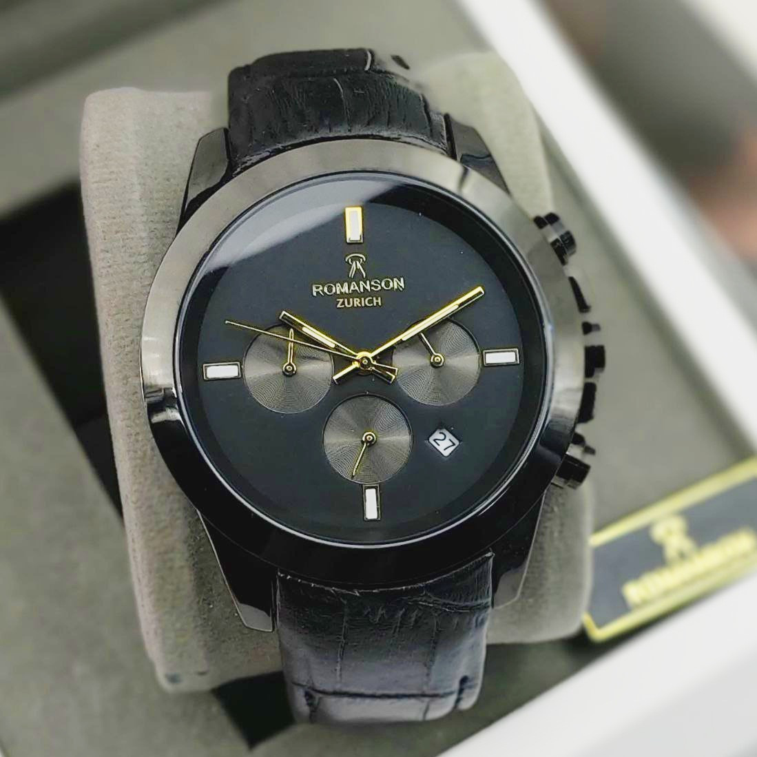 ساعت مچی عقربهای مردانه رومانسون مدل سه موتور فعال کرنوگراف بند چرم کد 001 ساعت مچی عقربهای مردانه رومانسون مدل سه موتور فعال کرنوگراف بند چرم کد 001